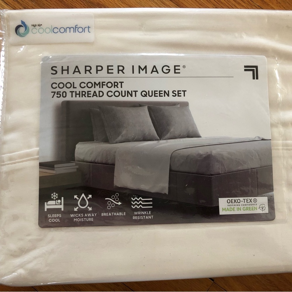 New! Sharper Image Cool Comfort Queen Sheet Set